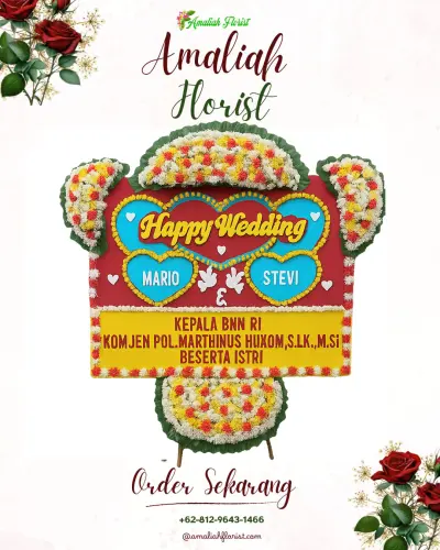 Karangan Papan Bunga Pernikahan di Kedonganan